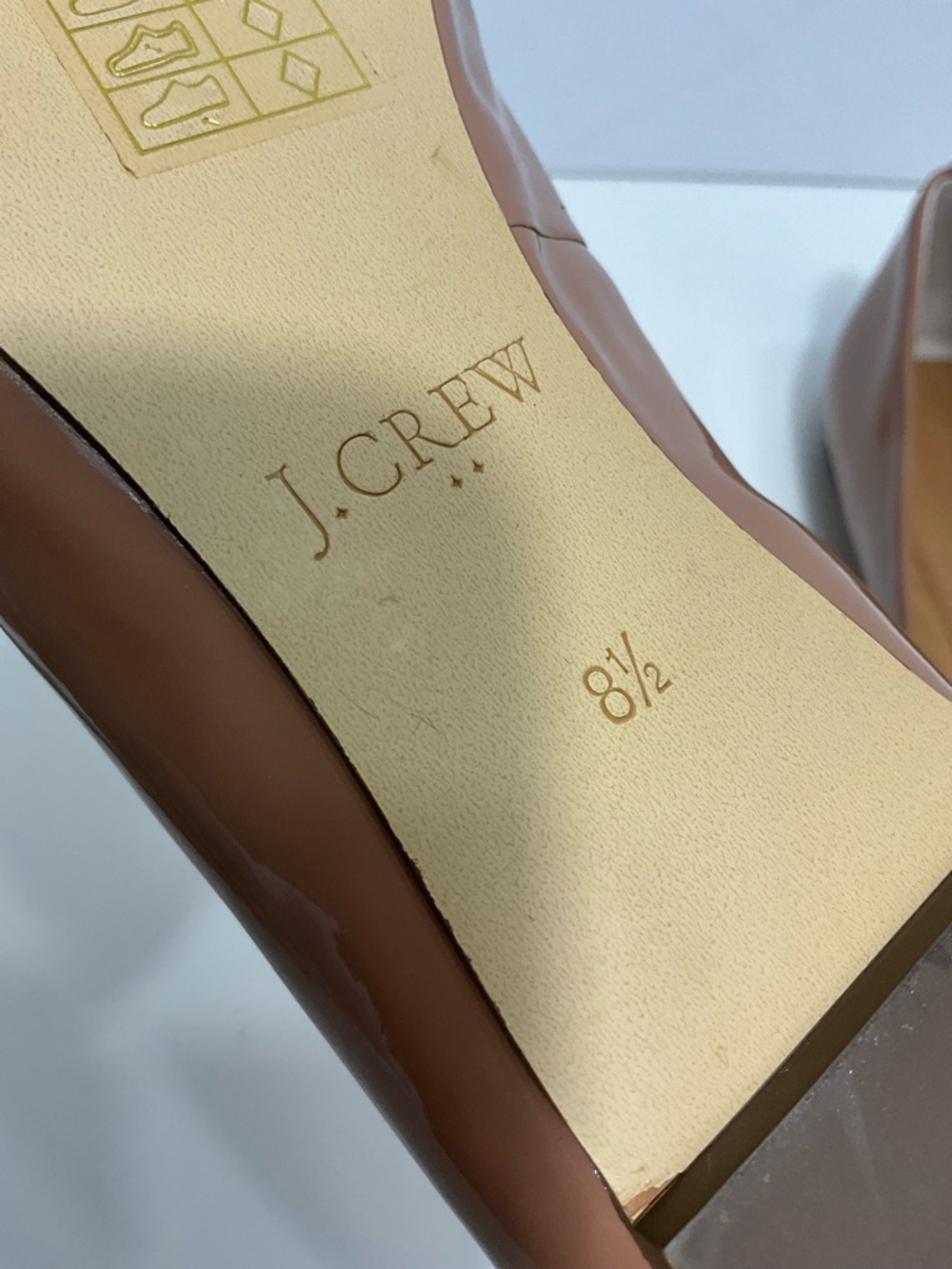 J.CREW Emery Patent Leather Flats Nude Pointed Toe Bow Detail Size 8.5 - Picture 8 of 10